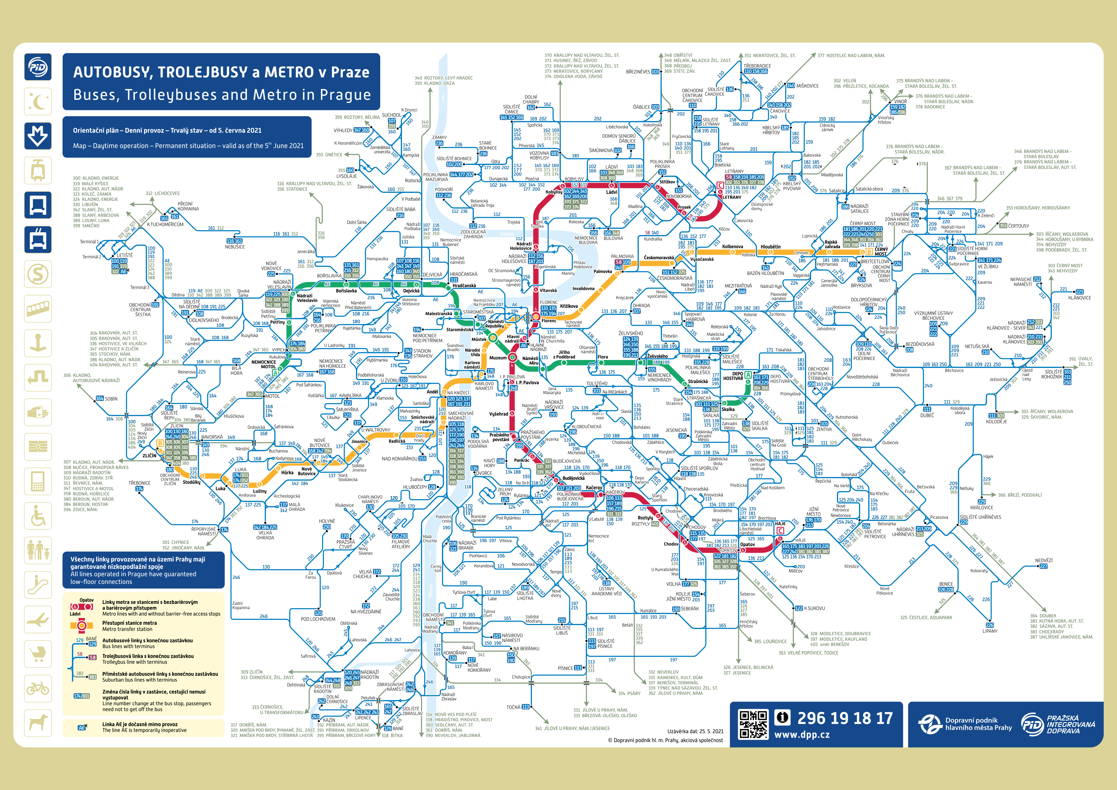 Map in subway english prague Prague Map